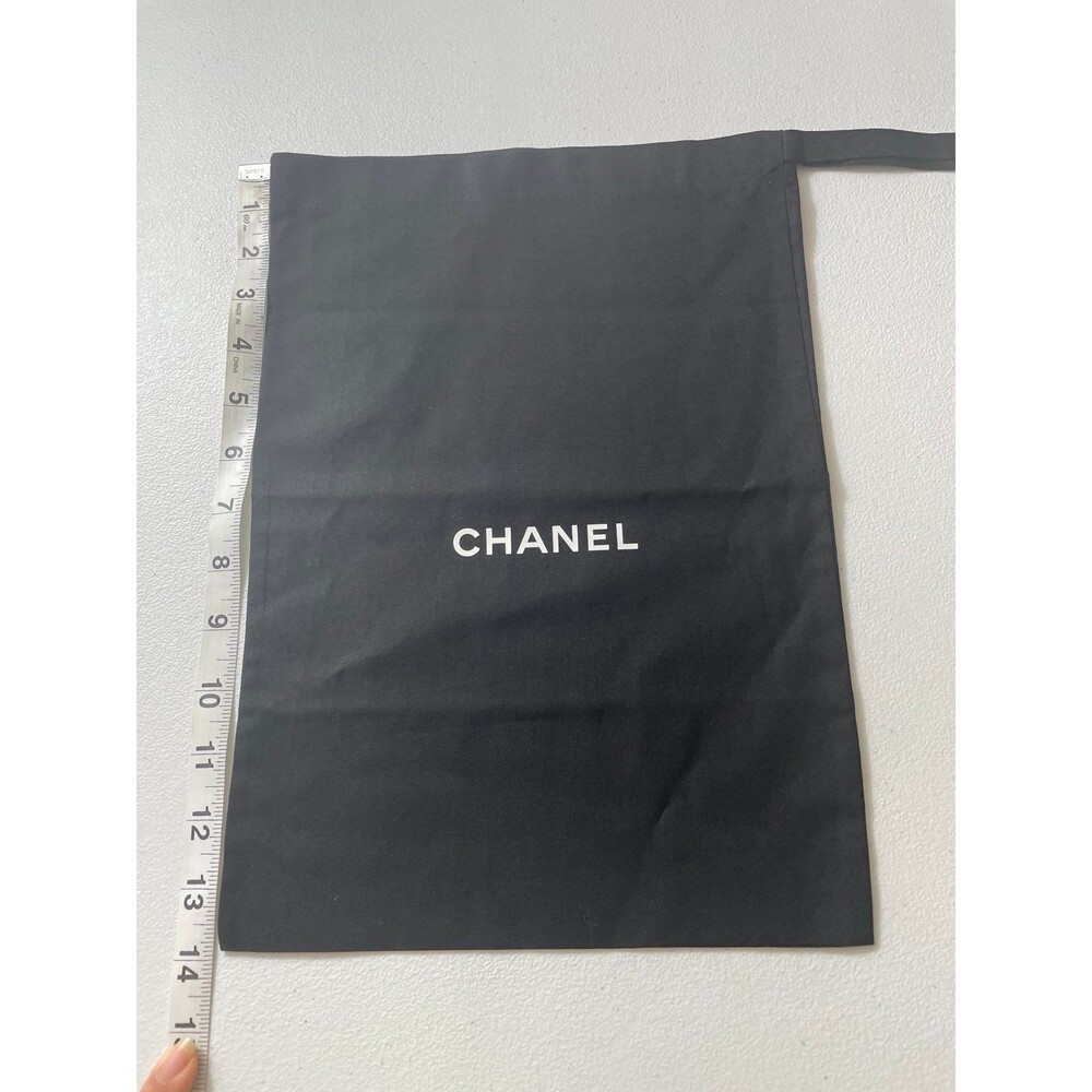 CHANEL Black Cotton Drawstring Dust Bag Authentic Luxury Storage Pouch